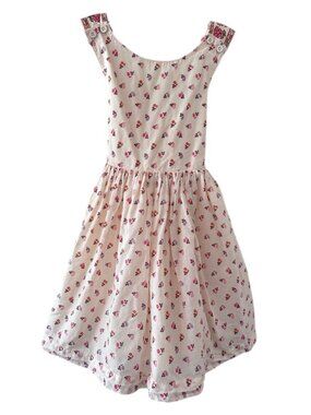 Mini Boden Girls Floral Cross-Back Strap Dress Size 5-6Y